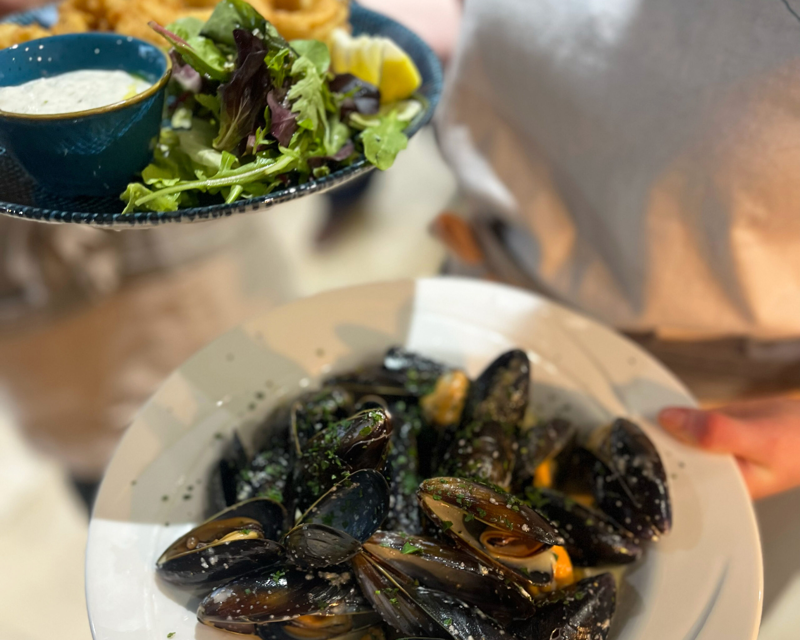 Mussels at seafood restaurant Colchester
